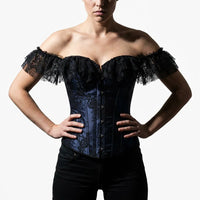 Luna Rune Floral Boned Lace-Up Corset