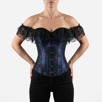 Luna Rune Floral Boned Lace-Up Corset