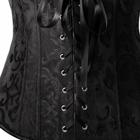 Luna Rune Floral Boned Lace-Up Front Corset