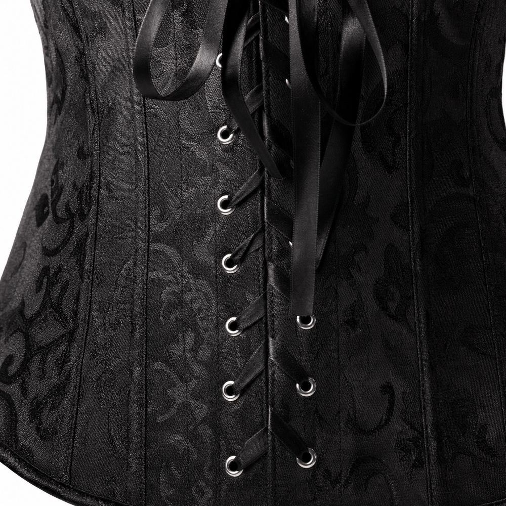 Luna Rune Floral Boned Lace-Up Front Corset