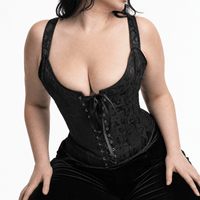 Luna Rune Floral Boned Lace-Up Front Corset