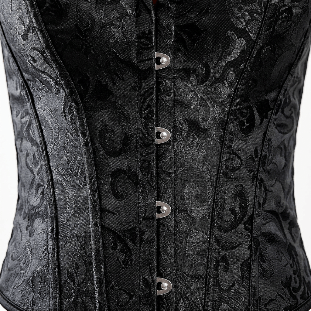 Luna Rune Floral Front-Clasp Boned Corset