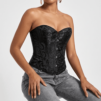Luna Rune Floral Front-Clasp Boned Corset