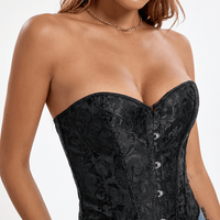 Luna Rune Floral Front-Clasp Boned Corset