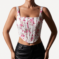 Luna Rune Floral Square-Neck Boned Corset