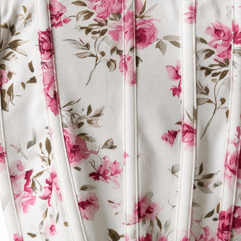 Luna Rune Floral Square-Neck Boned Corset