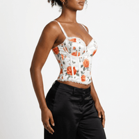 Luna Rune Floral Strappy Lace-Trim Corset