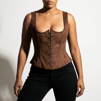 Luna Rune Gothic Strapped Lace-Up Corset