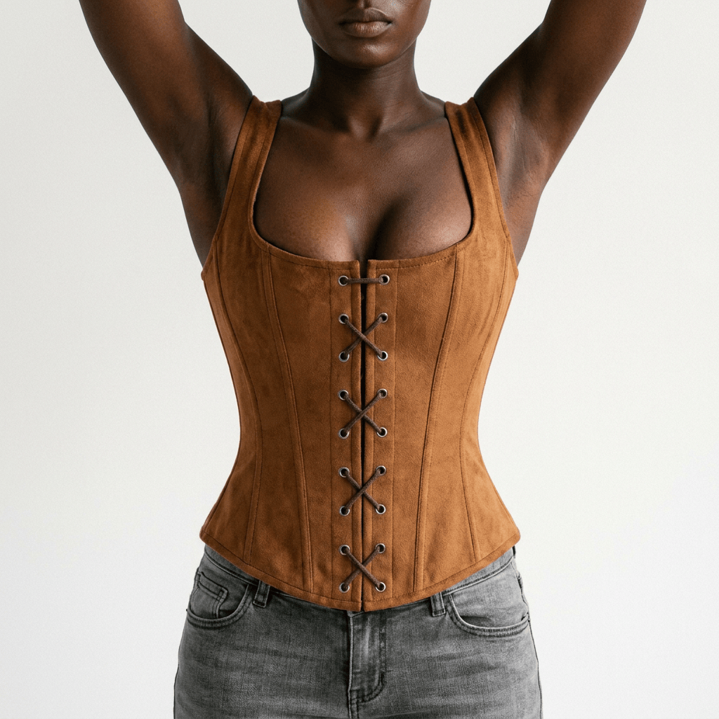 Luna Rune Gothic Strapped Lace-Up Corset