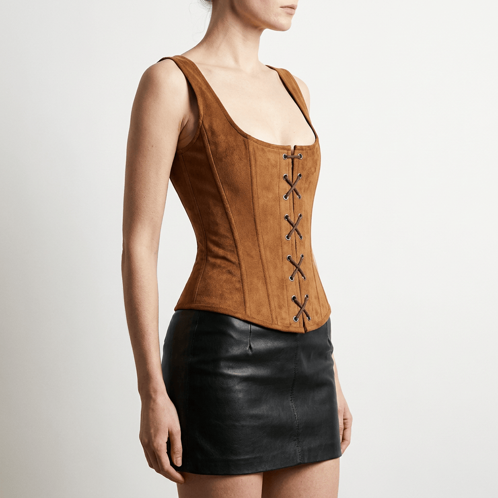 Luna Rune Gothic Strapped Lace-Up Corset