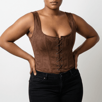 Luna Rune Gothic Strapped Lace-Up Corset