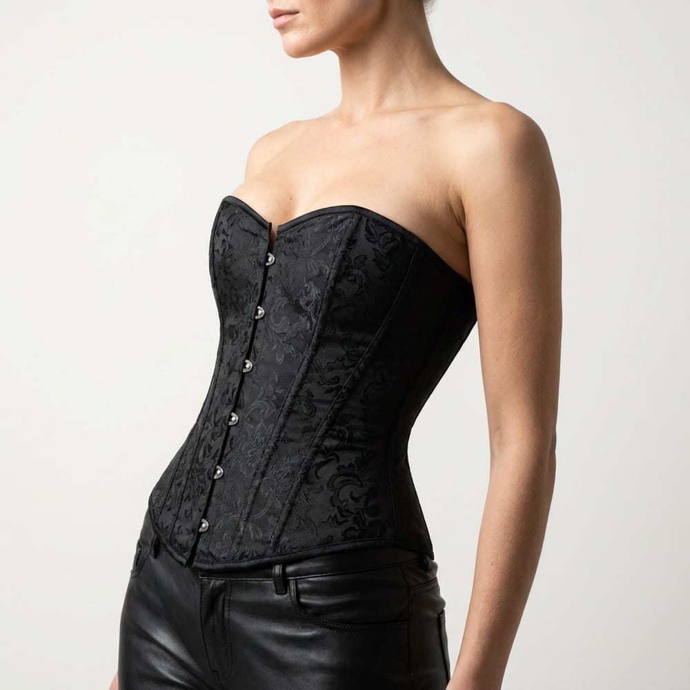 Luna Rune Hook-Eye Boned Back-Lace Corset