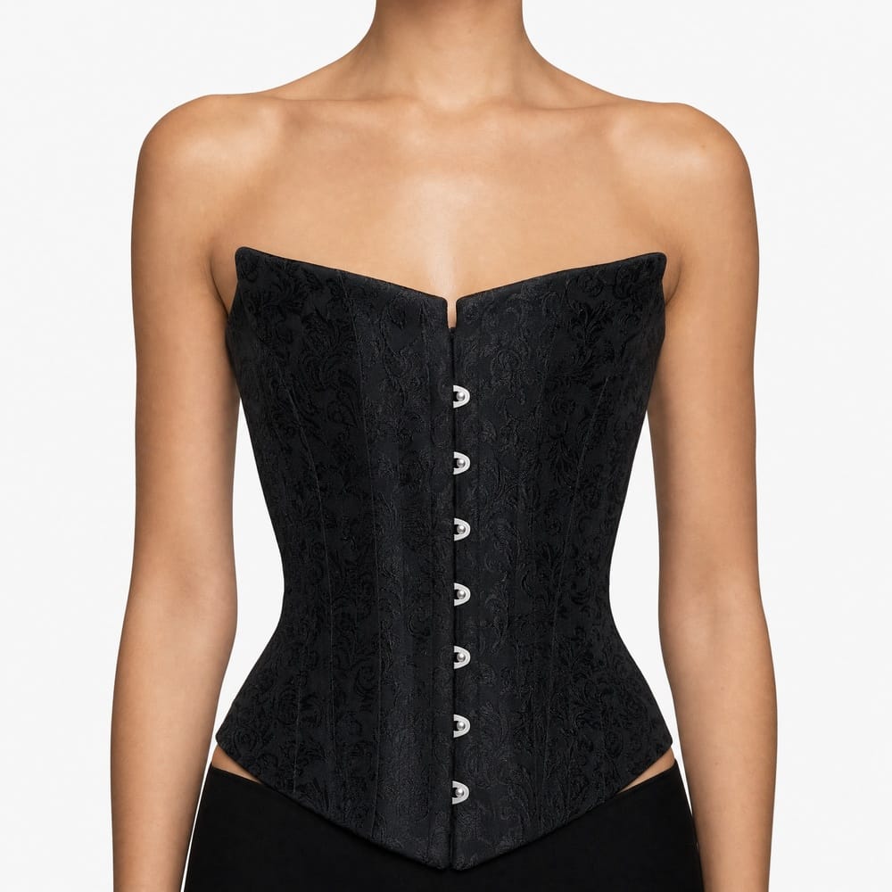 Luna Rune Hook-Eye Boned Back-Lace Corset