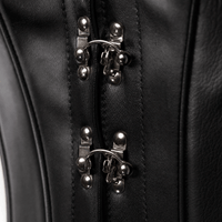 Luna Rune Leather-Look Hook-Eye Boned Corset