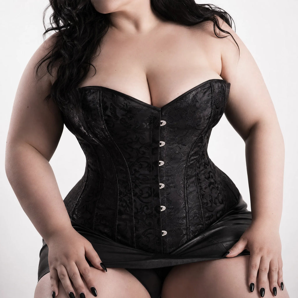 Luna Rune Longline Boned Hook-Eye Corset