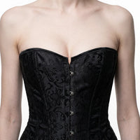 Luna Rune Longline Boned Hook-Eye Corset
