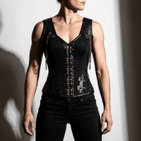 Luna Rune Medieval Boned Lace-Up Leather Corset