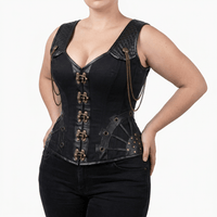 Luna Rune Medieval Boned Lace-Up Leather Corset