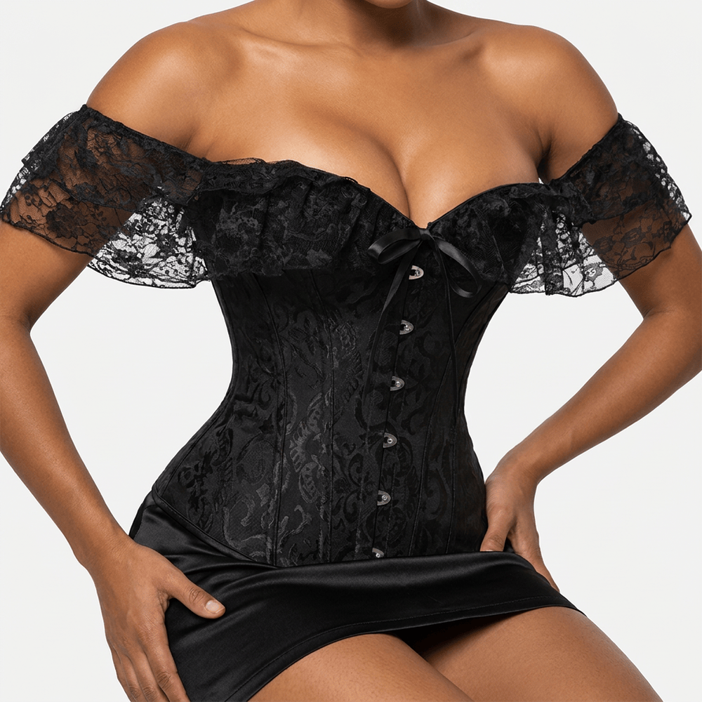 Luna Rune Off-Shoulder Boned Hook-Eye Corset