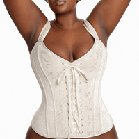 Luna Rune Patterned Lace-Up Front Corset
