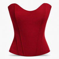 Luna Rune Red / S Boned Lace-Up Waist-Training Corset