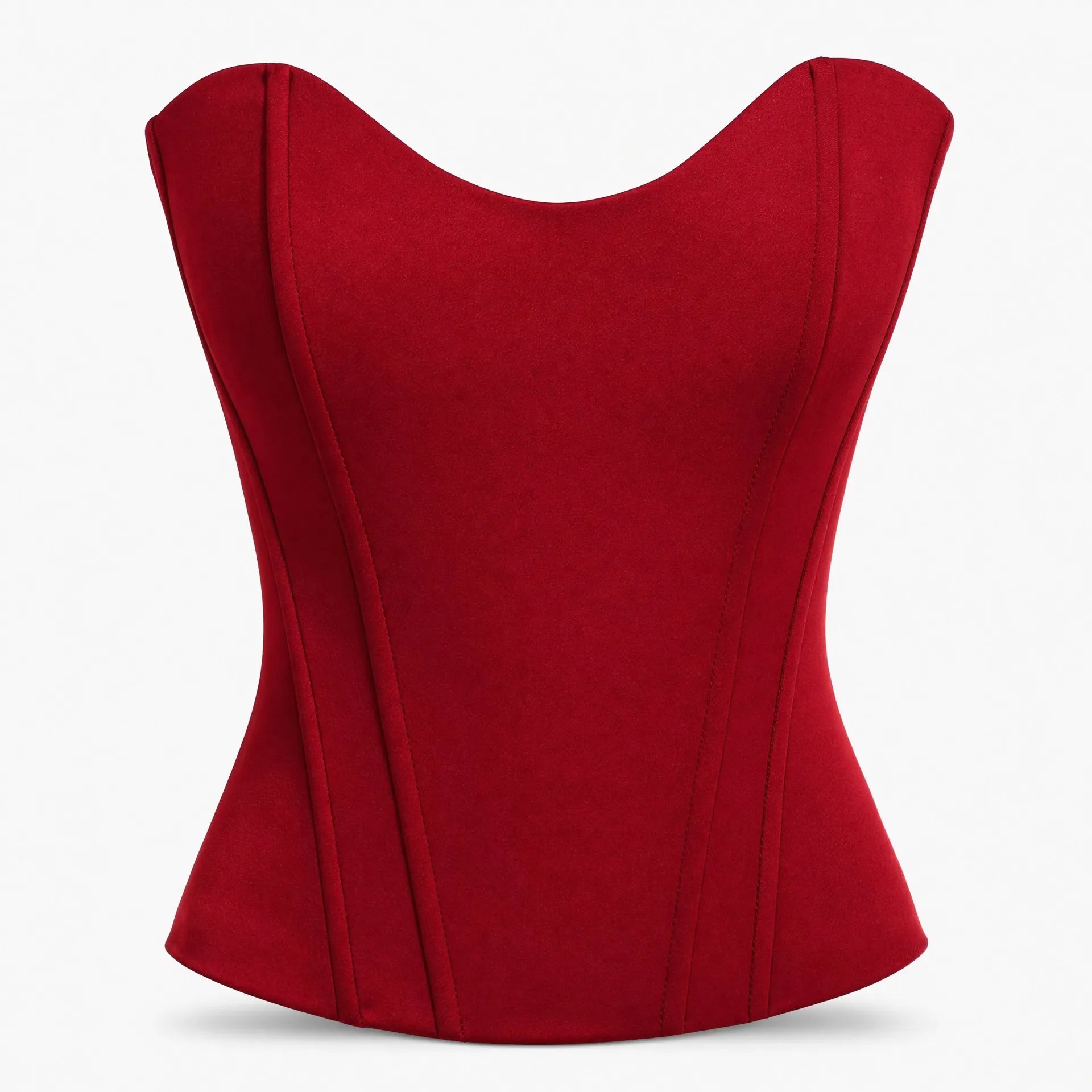 Luna Rune Red / S Boned Lace-Up Waist-Training Corset