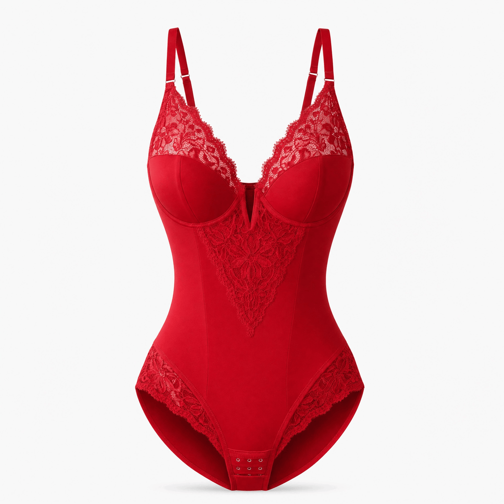 Luna Rune Red / XS Hourglass-Shaping Lace Bodysuit