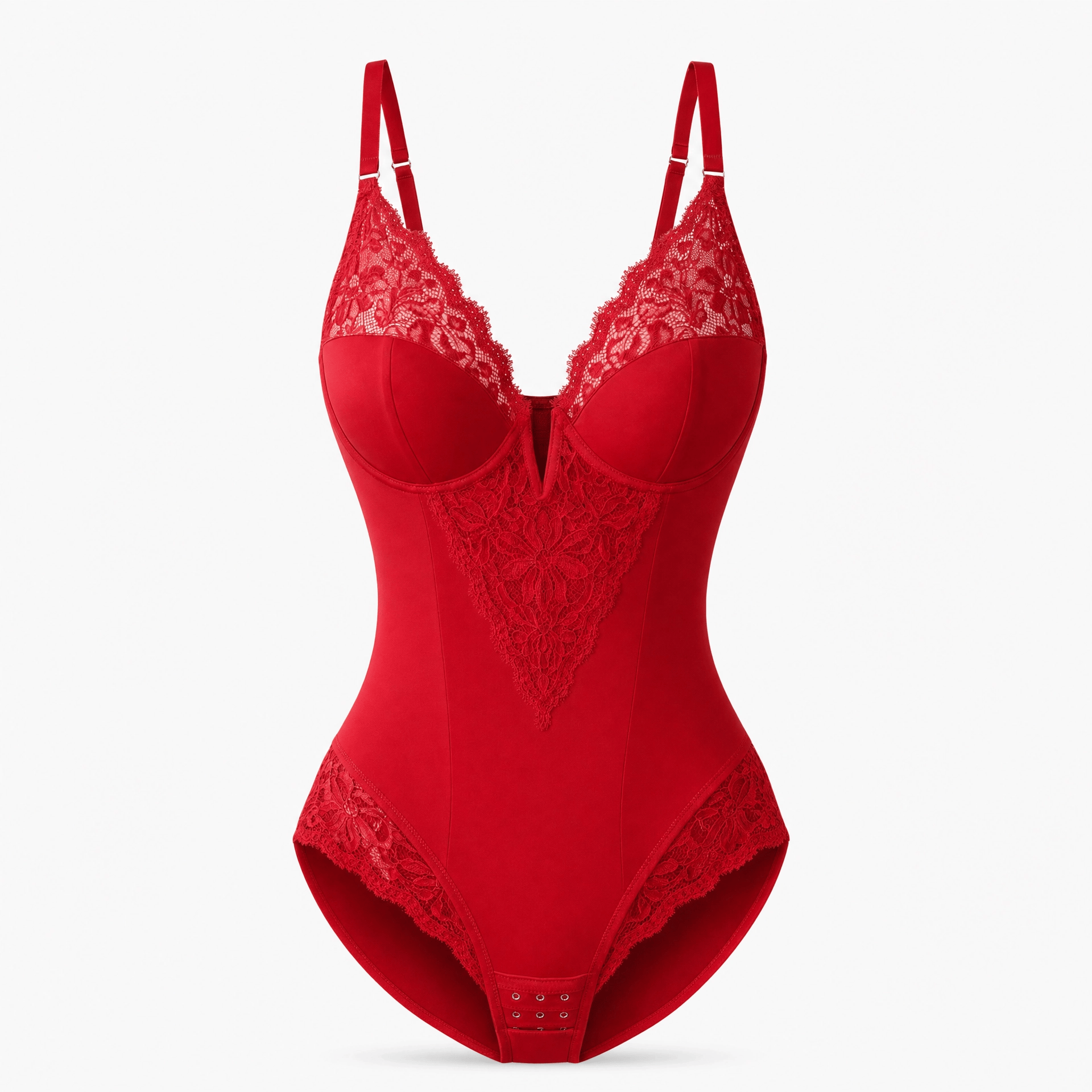Luna Rune Red / XS Hourglass-Shaping Lace Bodysuit