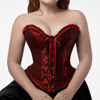 Luna Rune Ruffle-Hem Boned Lace-Up Corset