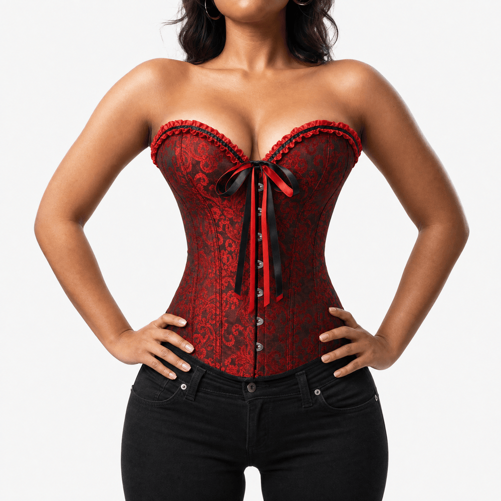 Luna Rune Ruffle-Hem Boned Lace-Up Corset