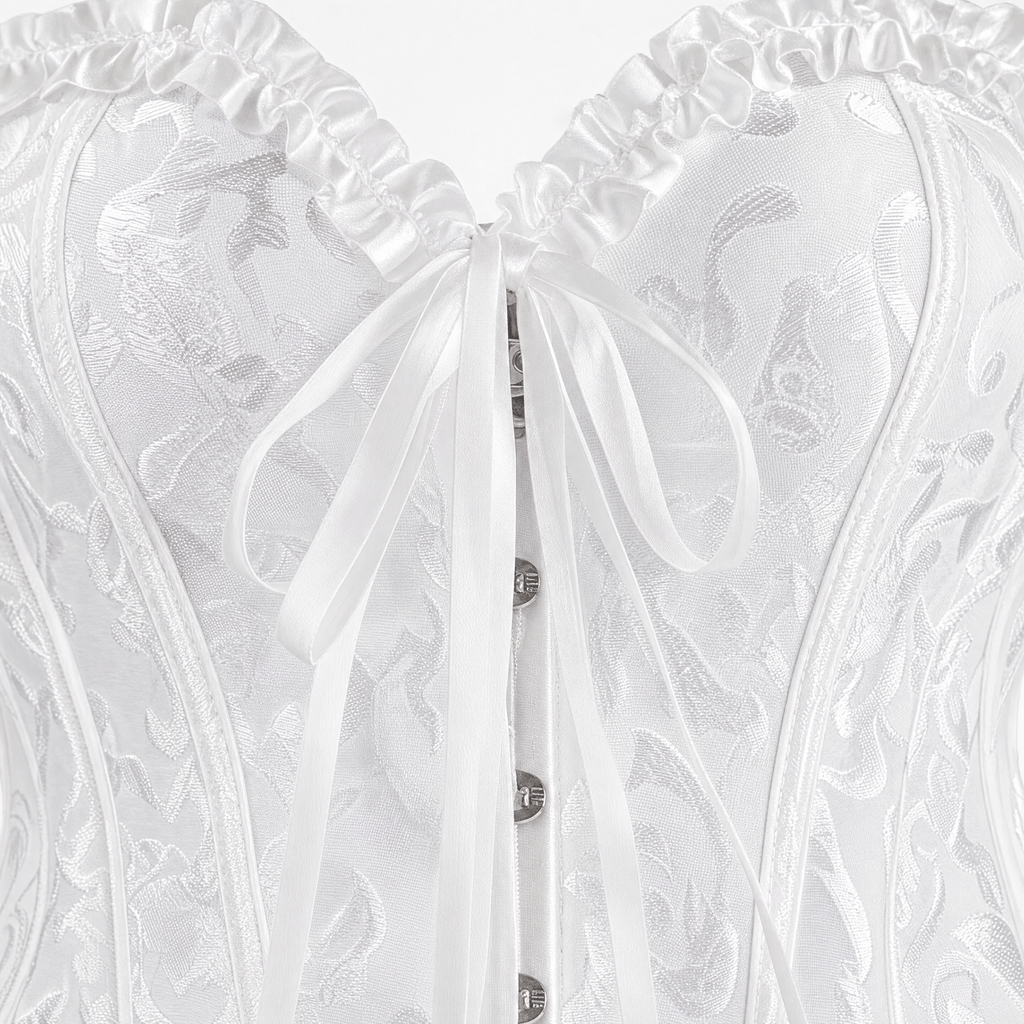Luna Rune Ruffle-Trim Hook-Eye Bridal Corset