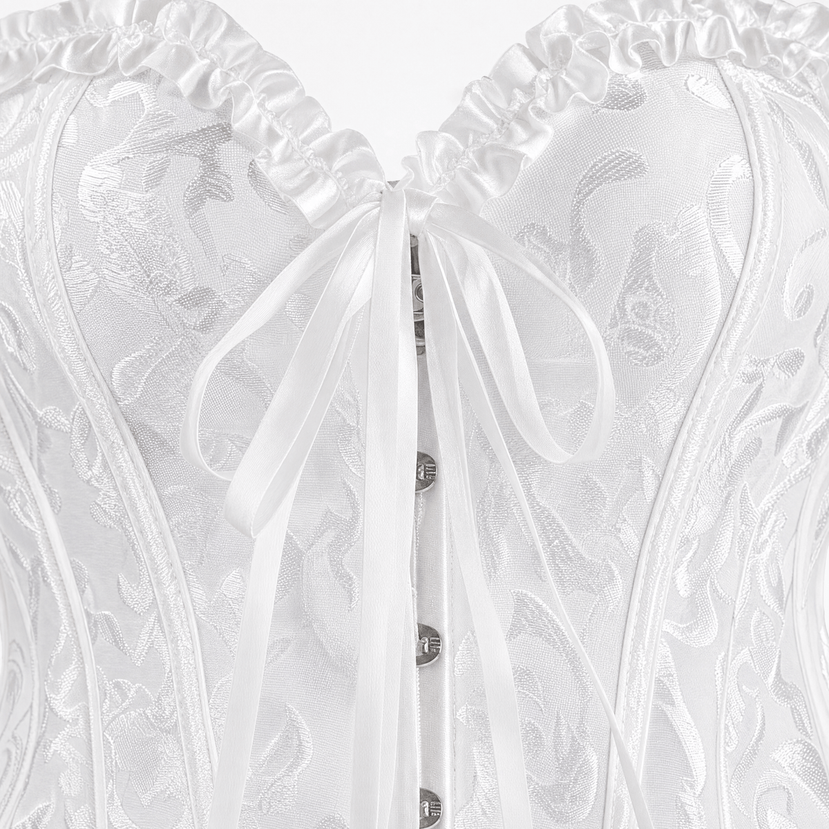 Luna Rune Ruffle-Trim Hook-Eye Bridal Corset