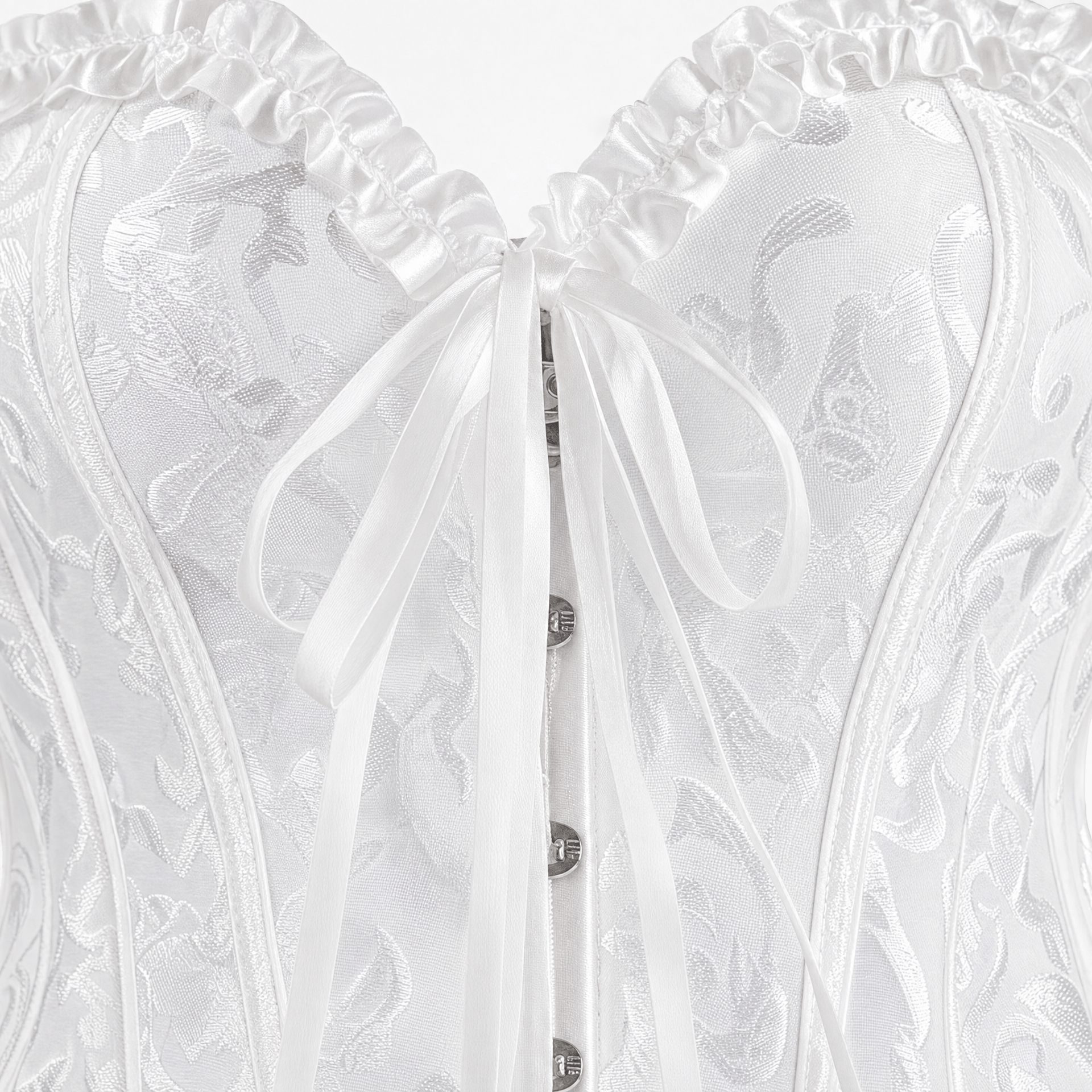 Luna Rune Ruffle-Trim Hook-Eye Bridal Corset