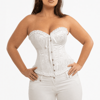 Luna Rune Ruffle-Trim Hook-Eye Bridal Corset