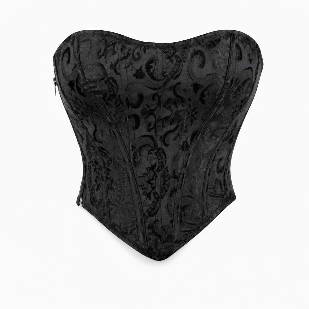 Luna Rune S Boned Lace-Up Zip-Up Corset