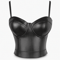 Luna Rune S Boned Strappy Cupped Leather Corset