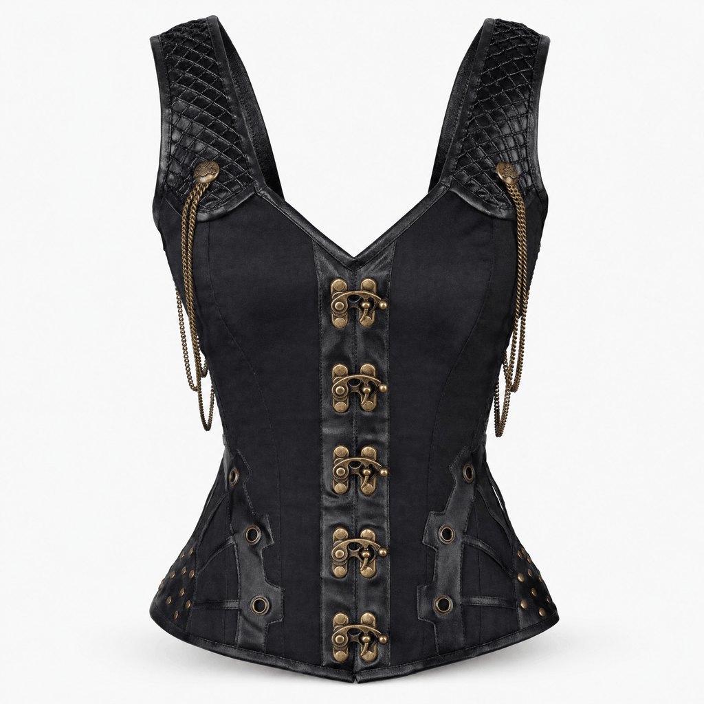 Luna Rune S Medieval Boned Lace-Up Leather Corset