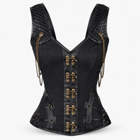 Luna Rune S Medieval Boned Lace-Up Leather Corset