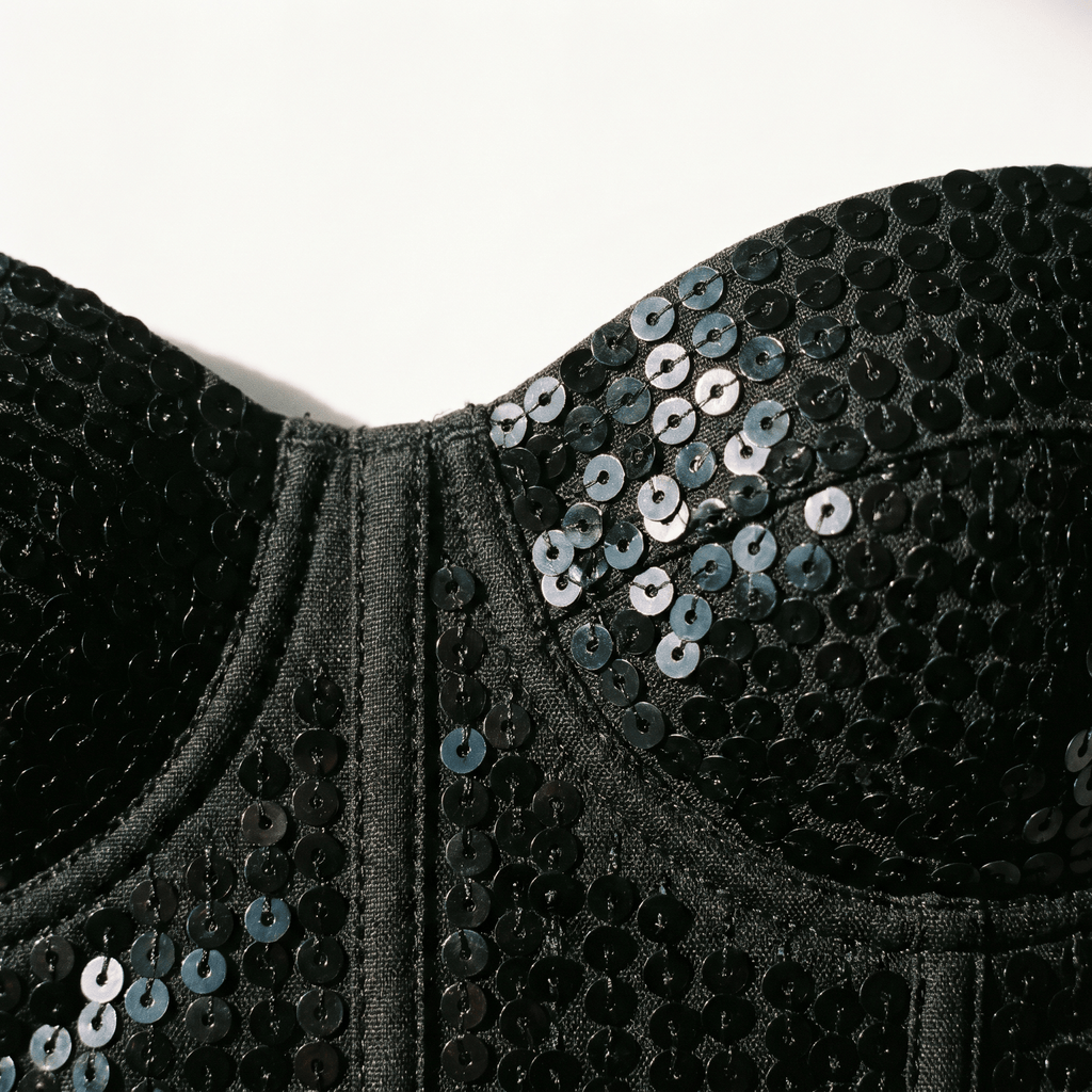Luna Rune Sequined Underwired Strappy Corset