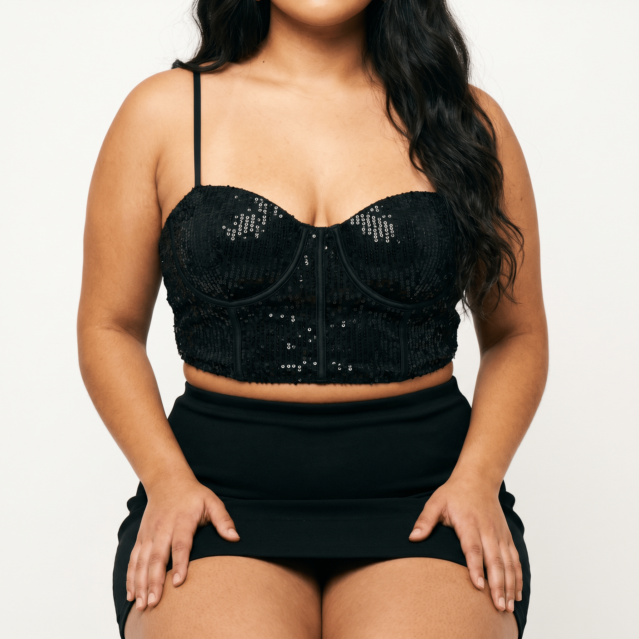 Luna Rune Sequined Underwired Strappy Corset