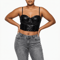 Luna Rune Sequined Underwired Strappy Corset