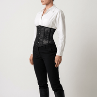 Luna Rune Short Boned Hook-Eye Lace Corset