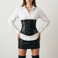 Luna Rune Short Boned Hook-Eye Lace Corset