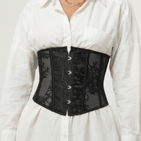 Luna Rune Short Boned Hook-Eye Lace Corset