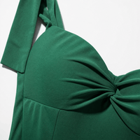 Luna Rune Square-Neck Boned Midi Corset Dress