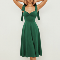 Luna Rune Square-Neck Boned Midi Corset Dress
