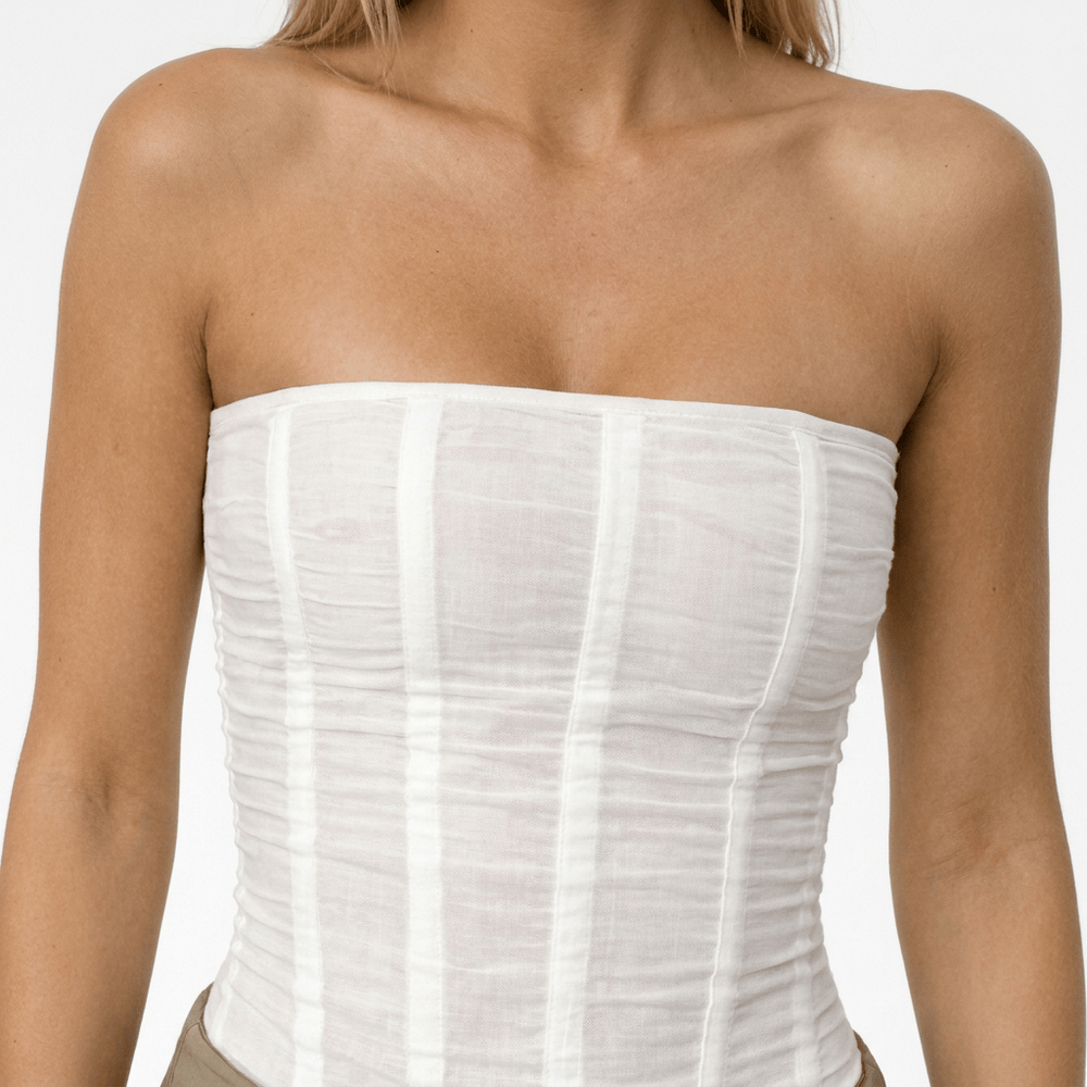 Luna Rune Strapless Boned Corset Top