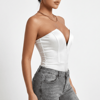 Luna Rune Strapless Plunge-Neck Bodysuit