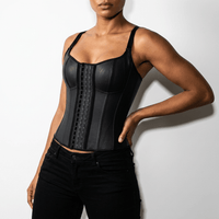 Luna Rune Strapped Boned Lace-Up Corset