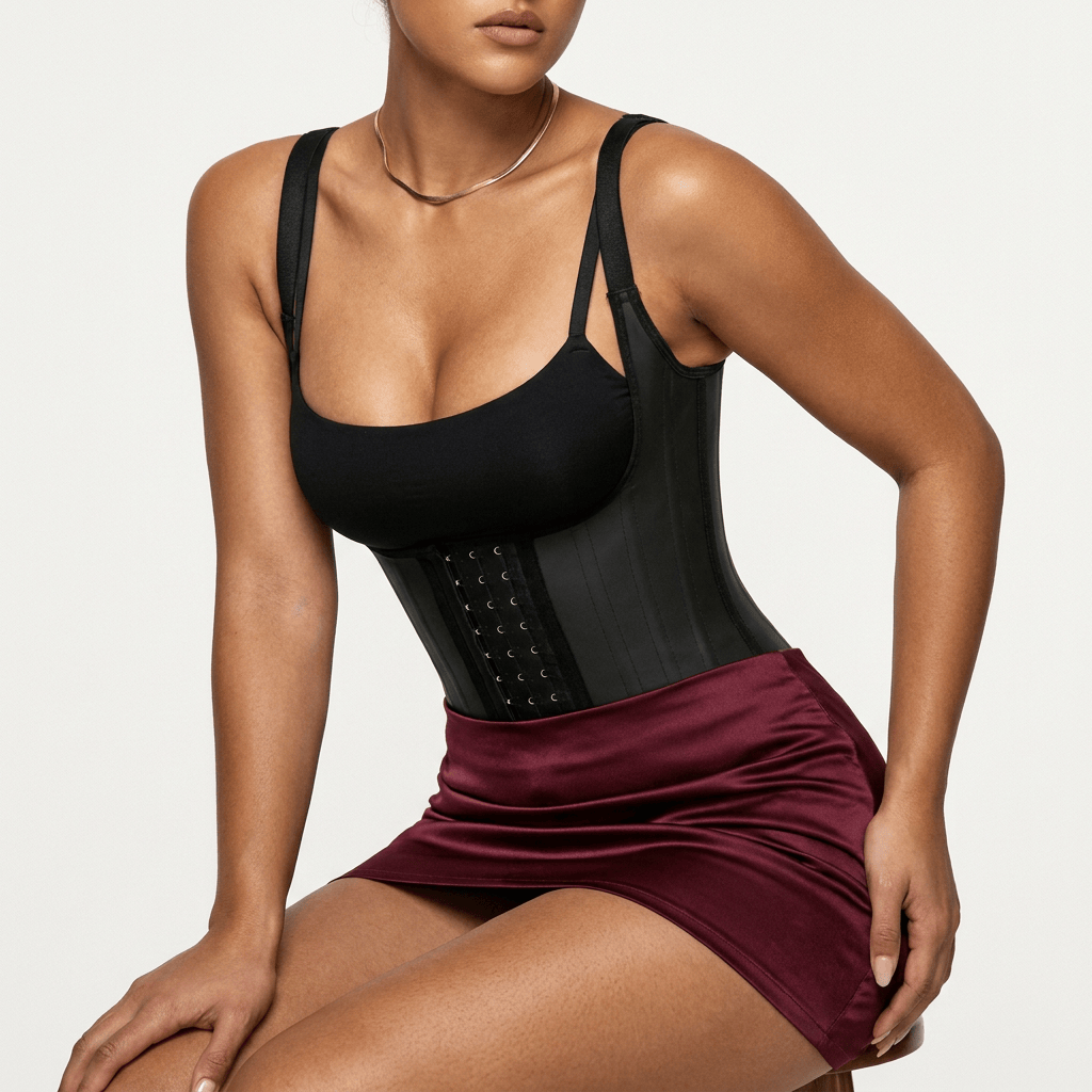Luna Rune Strapped Boned Lace-Up Corset